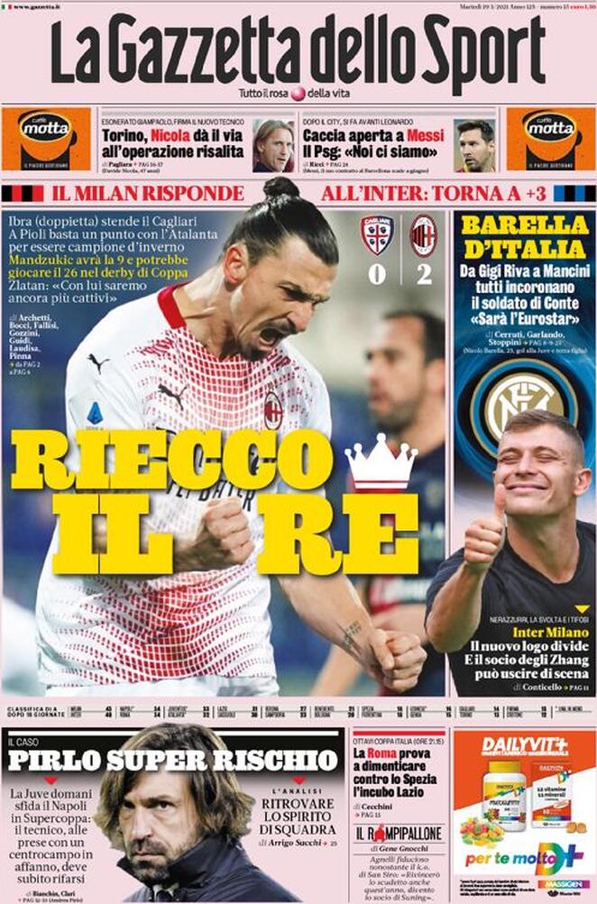 Rassegna stampa Juve: prime pagine quotidiani sportivi - 19 gennaio 2021 43 gds 5