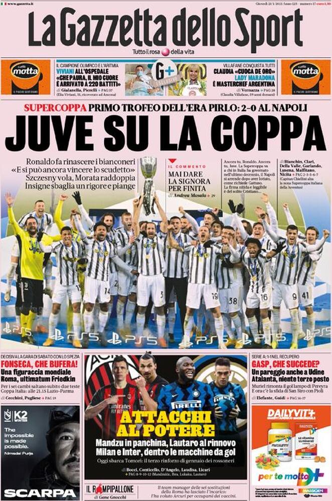 Rassegna stampa Juve: prime pagine quotidiani sportivi - 21 gennaio 2021 45 gds 6