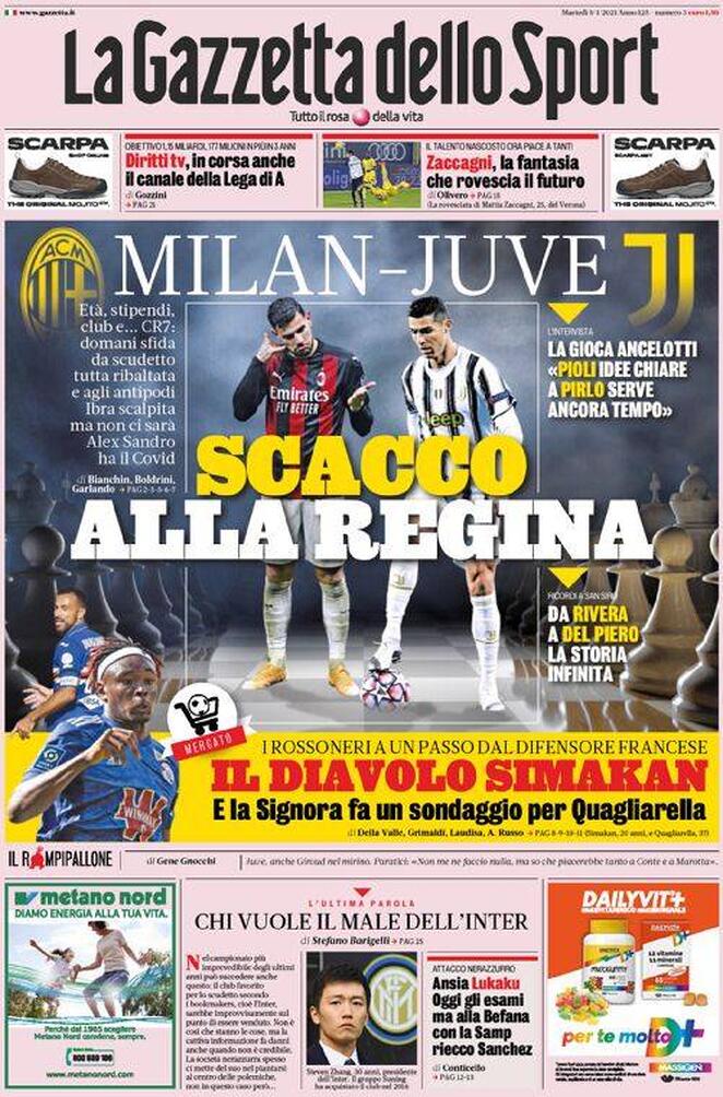 Rassegna stampa Juve: prime pagine quotidiani sportivi - 5 gennaio 2021 44 gds