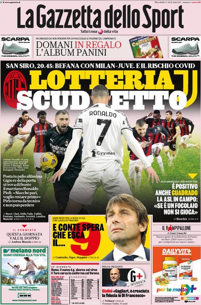 Rassegna stampa Juve: prime pagine quotidiani sportivi - 6 gennaio 2021 43 la gazzetta dello sport 2021 01 06 5ff4fc9895064