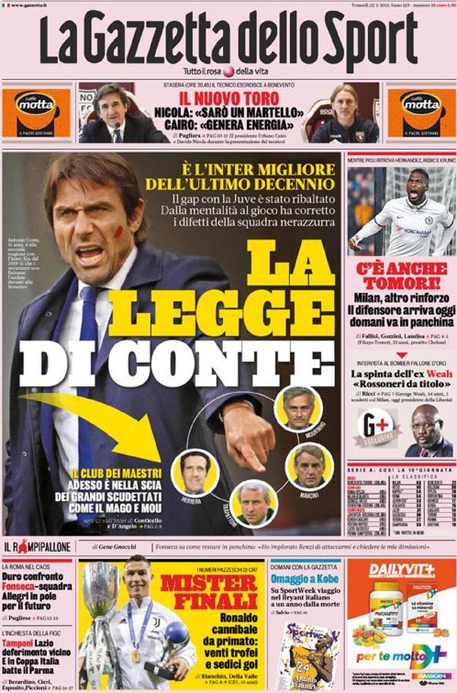 Rassegna stampa Juve: prime pagine quotidiani sportivi - 22 gennaio 2021 43 la gazzetta dello sport 2021 01 22 600a5d96d488f