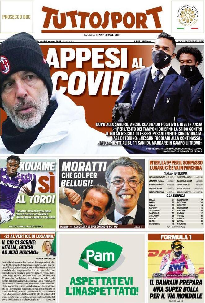 Rassegna stampa Juve: prime pagine quotidiani sportivi - 6 gennaio 2021 45 tuttosport 2021 01 06 5ff4f0cd0c4a5