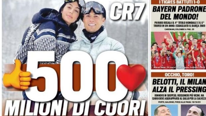 Rassegna stampa Juve: prime pagine quotidiani sportivi - 12 febbraio 2021 42 Prima Pagina Tuttosport 12 febbraio