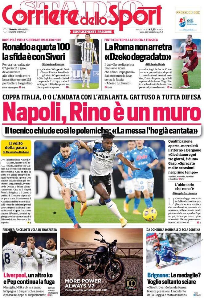 Rassegna stampa Juve: prime pagine quotidiani sportivi - 4 febbraio 2021 45 cds