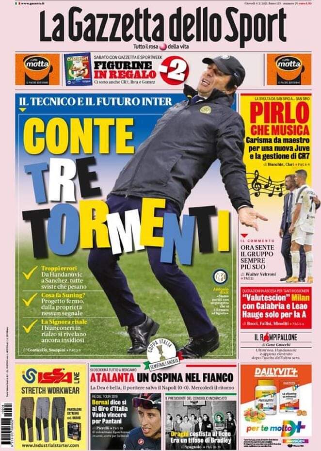 Rassegna stampa Juve: prime pagine quotidiani sportivi - 4 febbraio 2021 44 gds