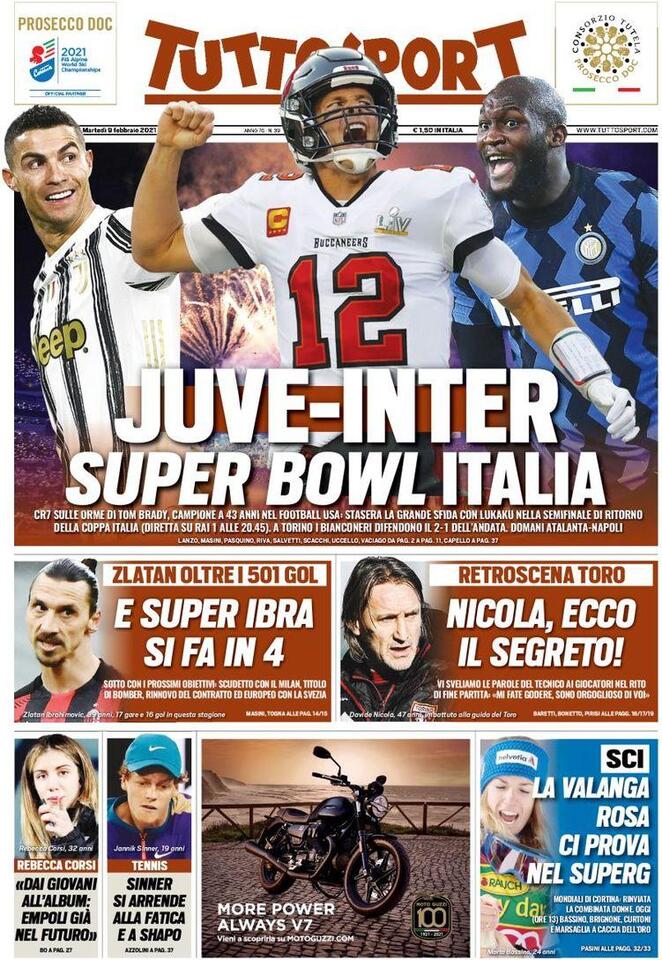 Rassegna stampa Juve: prime pagine quotidiani sportivi - 9 febbraio 2021 45 ts 1