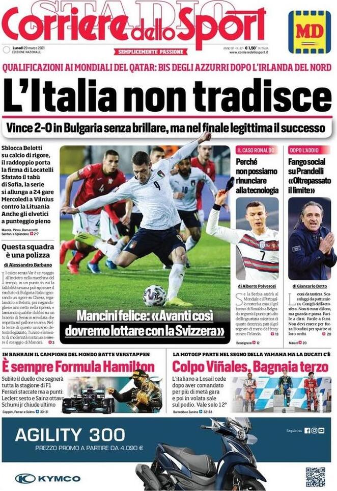 Rassegna stampa Juve: prime pagine quotidiani sportivi - 29 marzo 2021 45 corriere 8