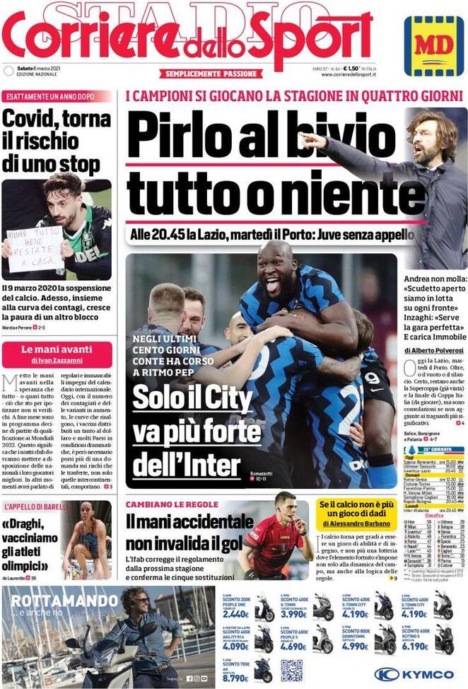 Rassegna stampa Juve: prime pagine quotidiani sportivi - 6 marzo 2021 45 corriere