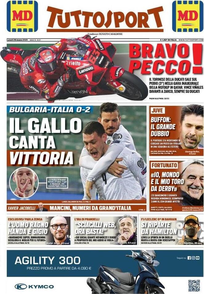 Rassegna stampa Juve: prime pagine quotidiani sportivi - 29 marzo 2021 43 tuttosport 15