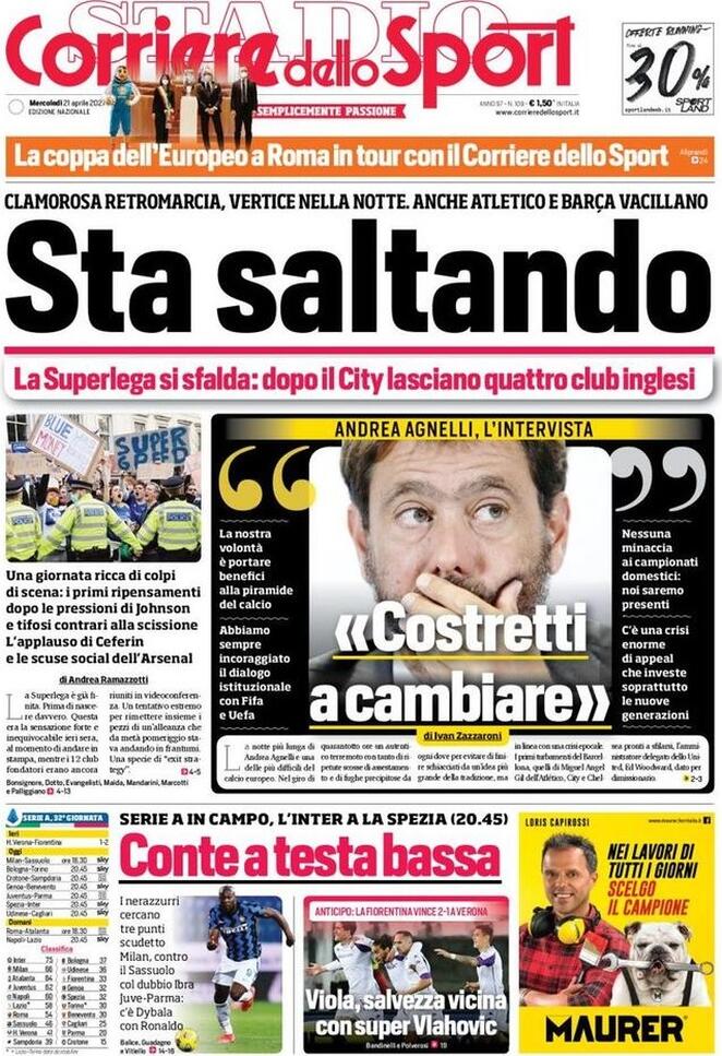 Rassegna stampa Juve: prime pagine quotidiani sportivi - 21 aprile 2021 49 cds 6