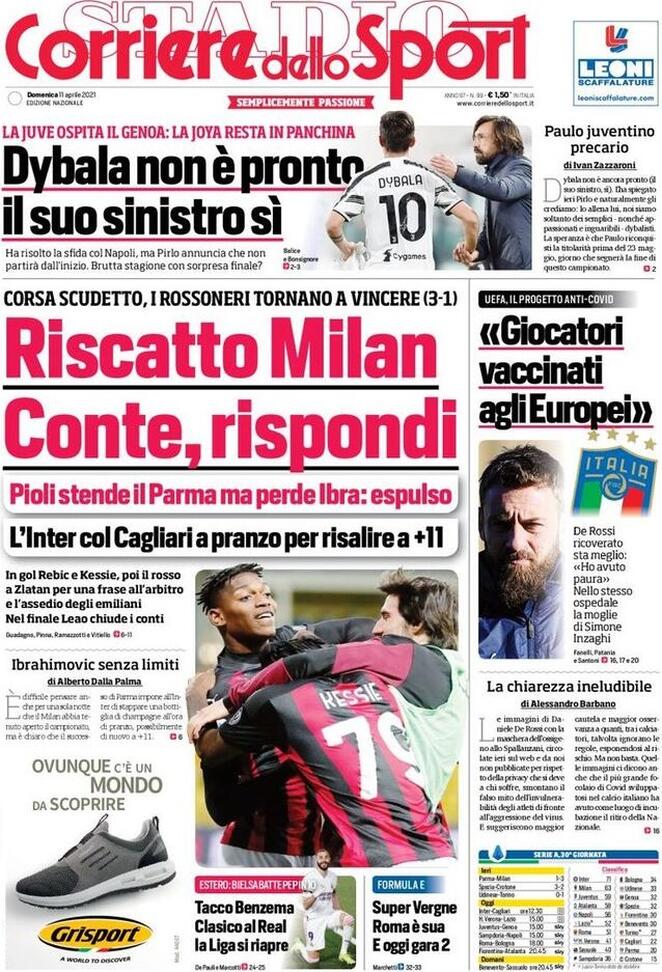 Rassegna stampa Juve: prime pagine quotidiani sportivi - 11 aprile 2021 45 corriere 2