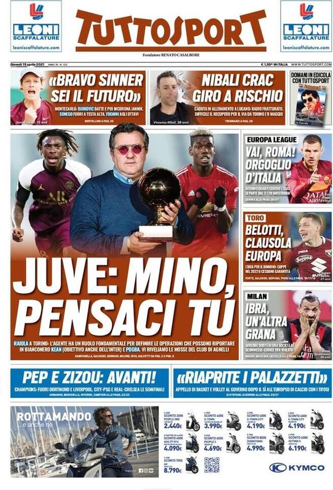 Rassegna stampa Juve: prime pagine quotidiani sportivi - 15 aprile 2021 44 ts 3