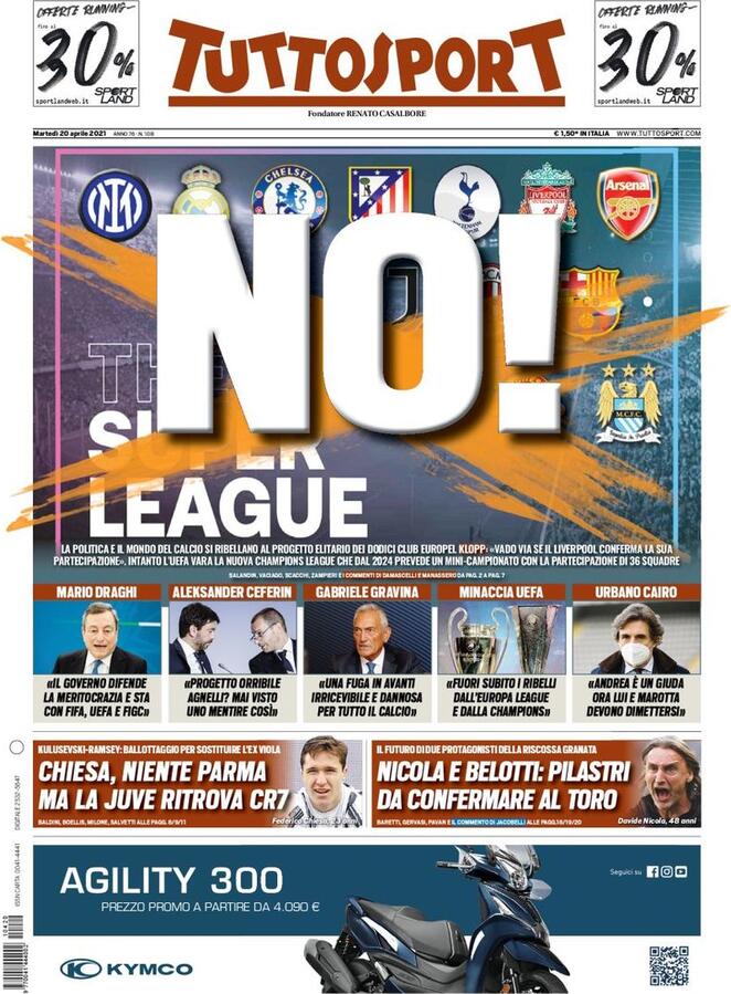 Rassegna stampa Juve: prime pagine quotidiani sportivi - 20 aprile 2021 45 ts 4