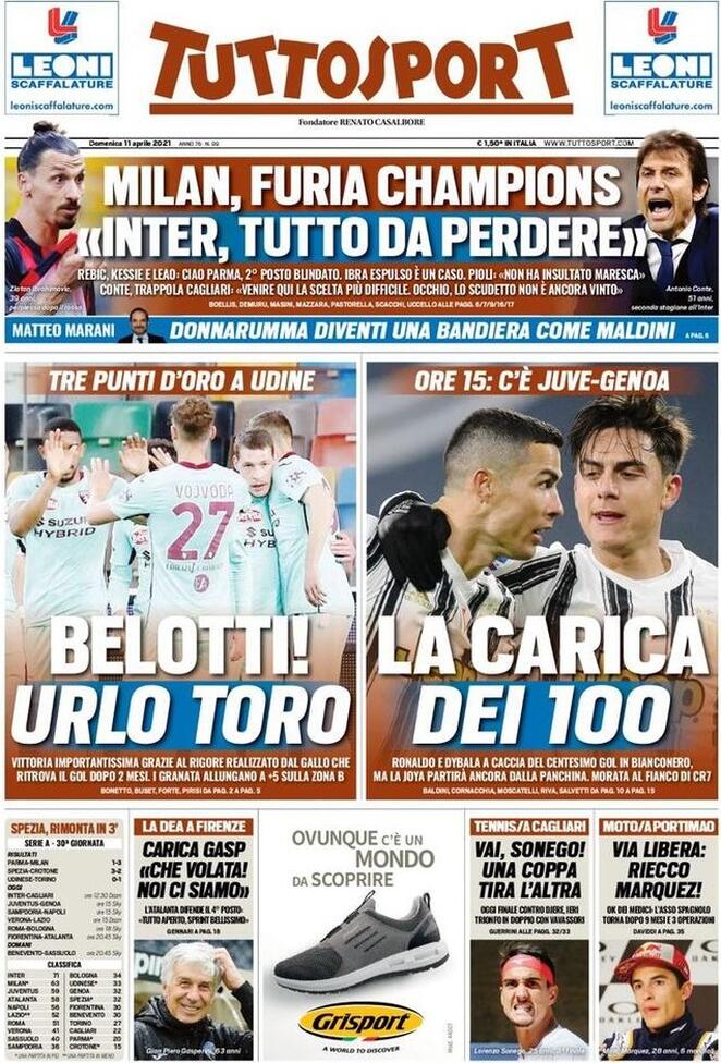 Rassegna stampa Juve: prime pagine quotidiani sportivi - 11 aprile 2021 43 tuttosport 4