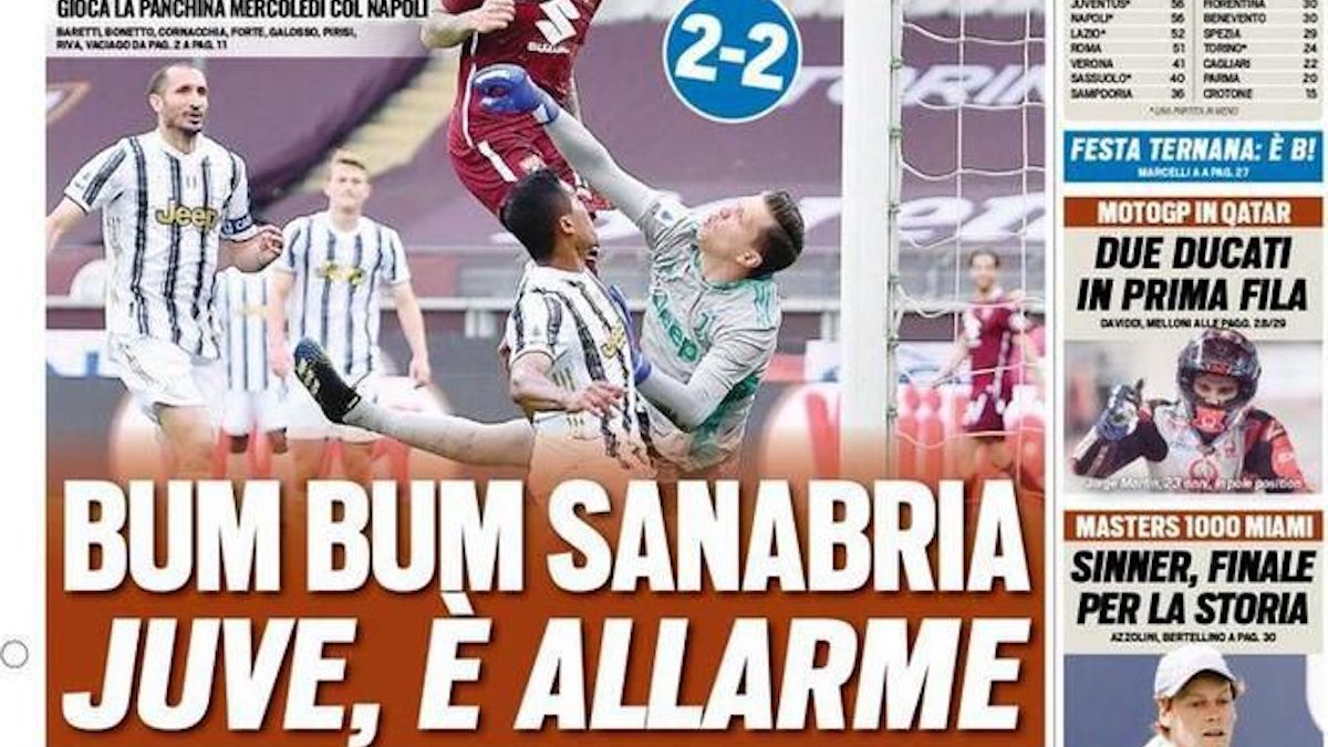 Rassegna stampa Juve: prime pagine quotidiani sportivi - 4 aprile 2021 42 tuttosport