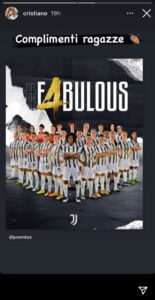 Scudetto Juventus Women: arrivano i complimenti di Ronaldo - FOTO 39 WhatsApp Image 2021 05 09 at 12.09.13