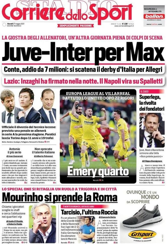 Rassegna stampa Juve: prime pagine quotidiani sportivi - 27 maggio 2021 44 cds 5