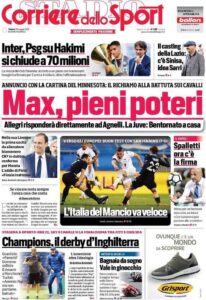 Rassegna stampa Juve: prime pagine quotidiani sportivi - 29 maggio 2021 45 corriere 3