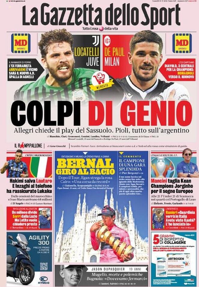 Rassegna stampa Juve: prime pagine quotidiani sportivi - 31 maggio 2021 44 gazzetta 10