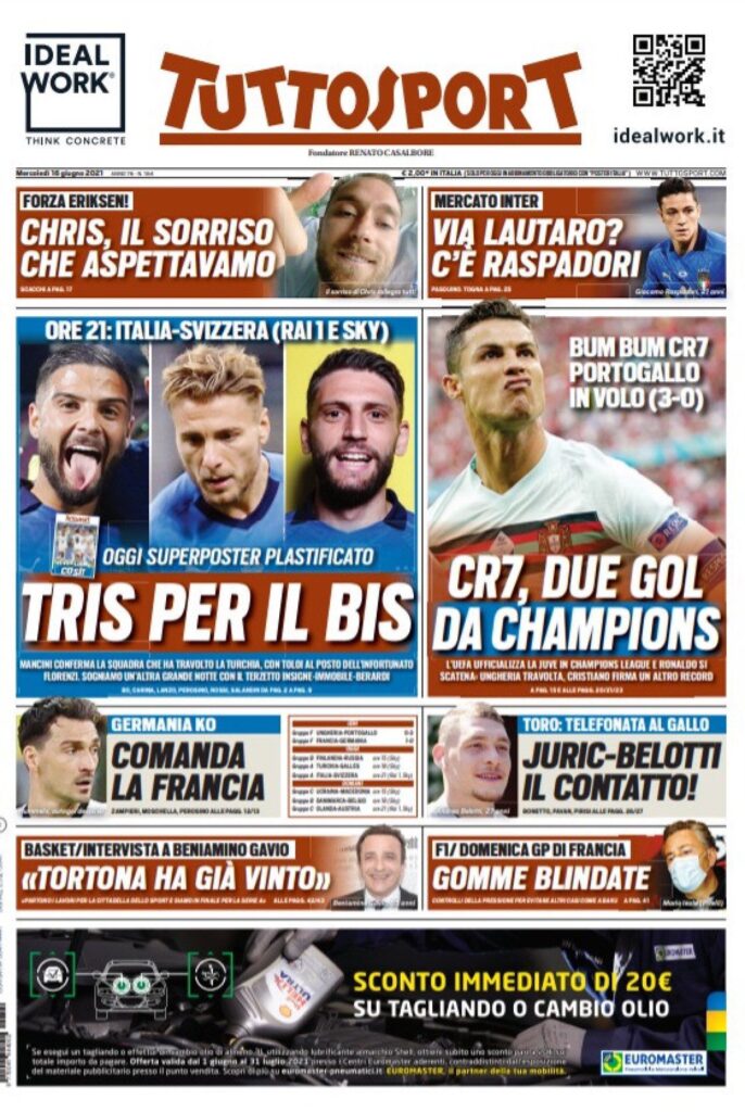 Rassegna stampa Juve: prime pagine quotidiani sportivi - 16 giugno 2021 45 WhatsApp Image 2021 06 16 at 01.47.35