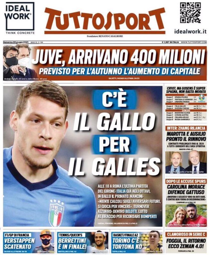 Rassegna stampa Juve: prime pagine quotidiani sportivi - 20 giugno 2021 43 WhatsApp Image 2021 06 20 at 01.07.35