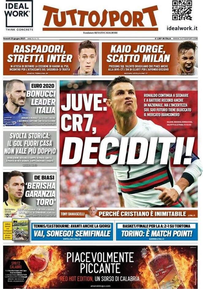 Rassegna stampa Juve: prime pagine quotidiani sportivi - 25 giugno 2021 44 WhatsApp Image 2021 06 25 at 07.15.08 3
