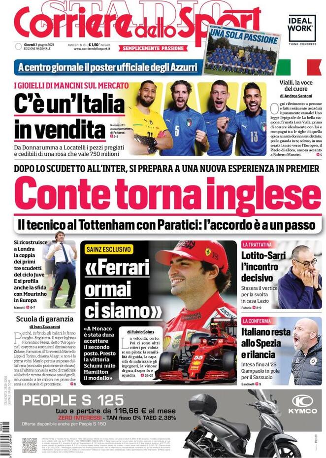 Rassegna stampa Juve: prime pagine quotidiani sportivi - 3 giugno 2021 44 corriere dello sport 2021 06 03 60b80d8901f5b