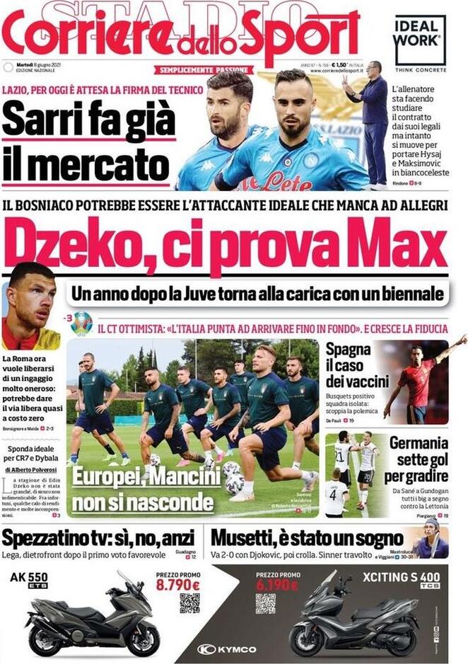 Rassegna stampa Juve: prime pagine quotidiani sportivi - 8 giugno 2021 45 corriere