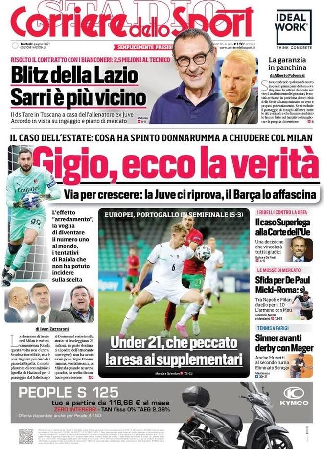 Rassegna stampa Juve: prime pagine quotidiani sportivi - 1 giugno 2021 45 corriere
