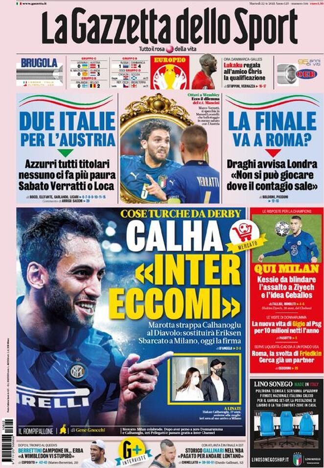 Rassegna stampa Juve: prime pagine quotidiani sportivi - 22 giugno 2021 44 gazzetta 2