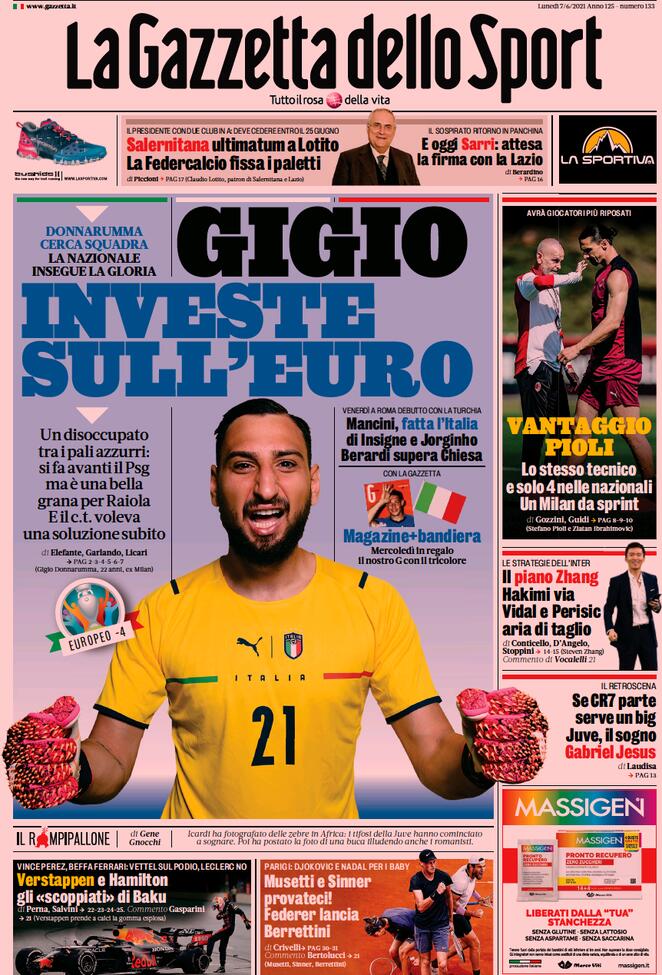Rassegna stampa Juve: prime pagine quotidiani sportivi - 7 giugno 2021 44 gazzetta 2