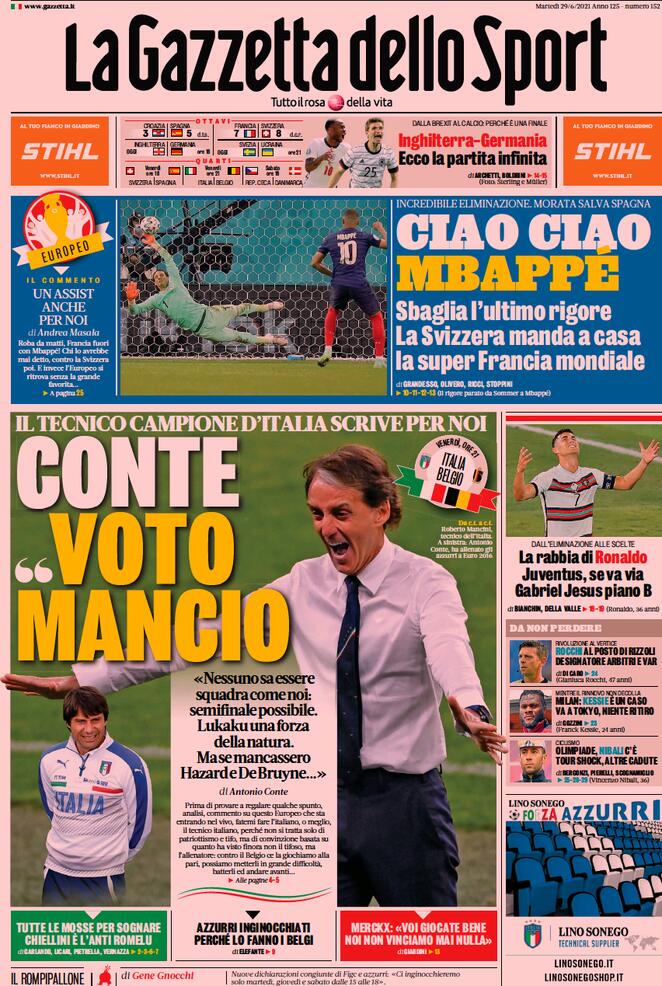 Rassegna stampa Juve: prime pagine quotidiani sportivi - 29 giugno 2021 44 gazzetta 5