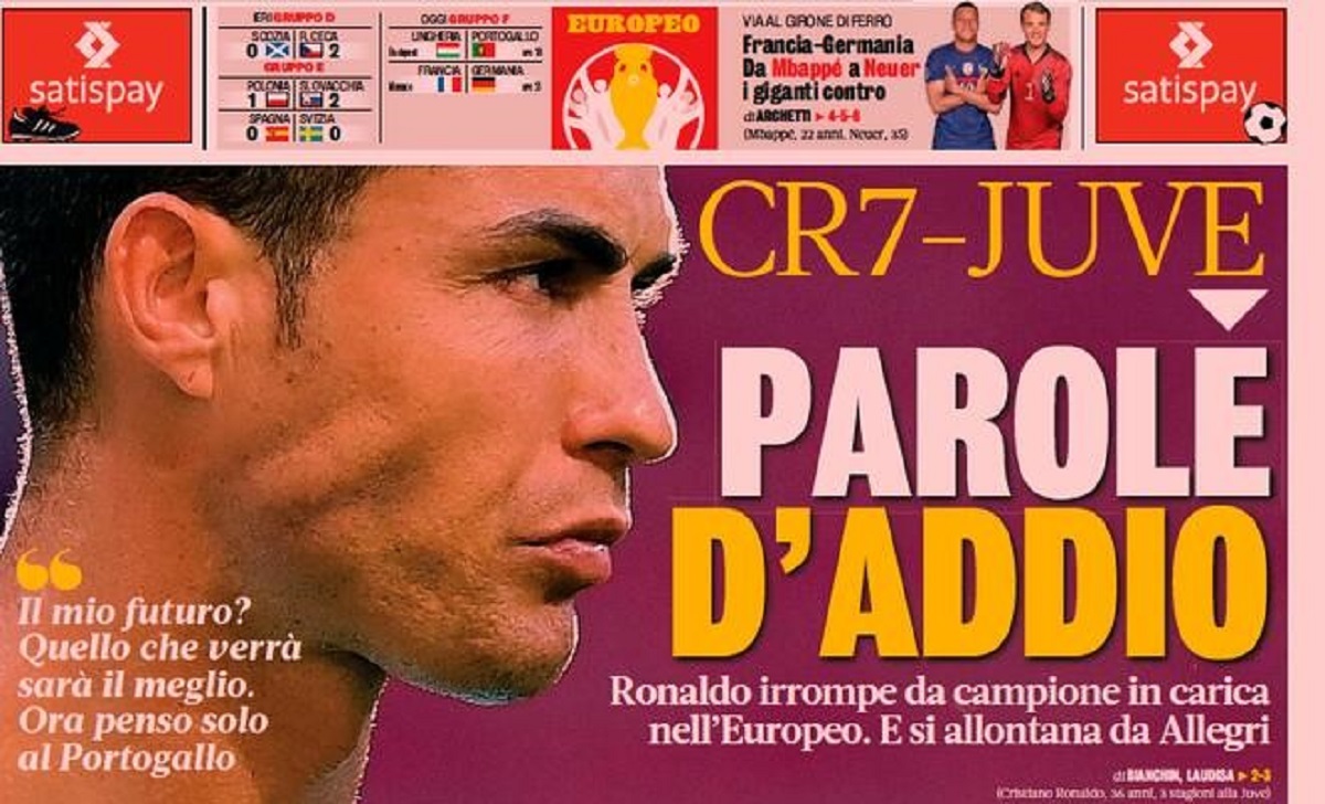 Rassegna stampa Juve: prime pagine quotidiani sportivi - 15 giugno 2021 42 gazzetta 5