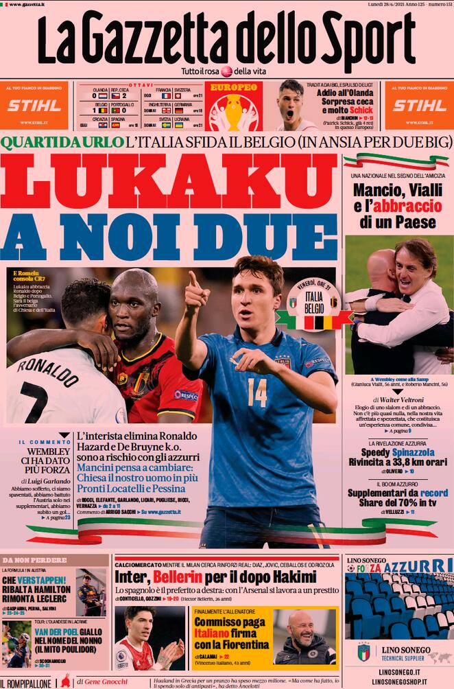 Rassegna stampa Juve: prime pagine quotidiani sportivi - 28 giugno 2021 44 gazzetta 7