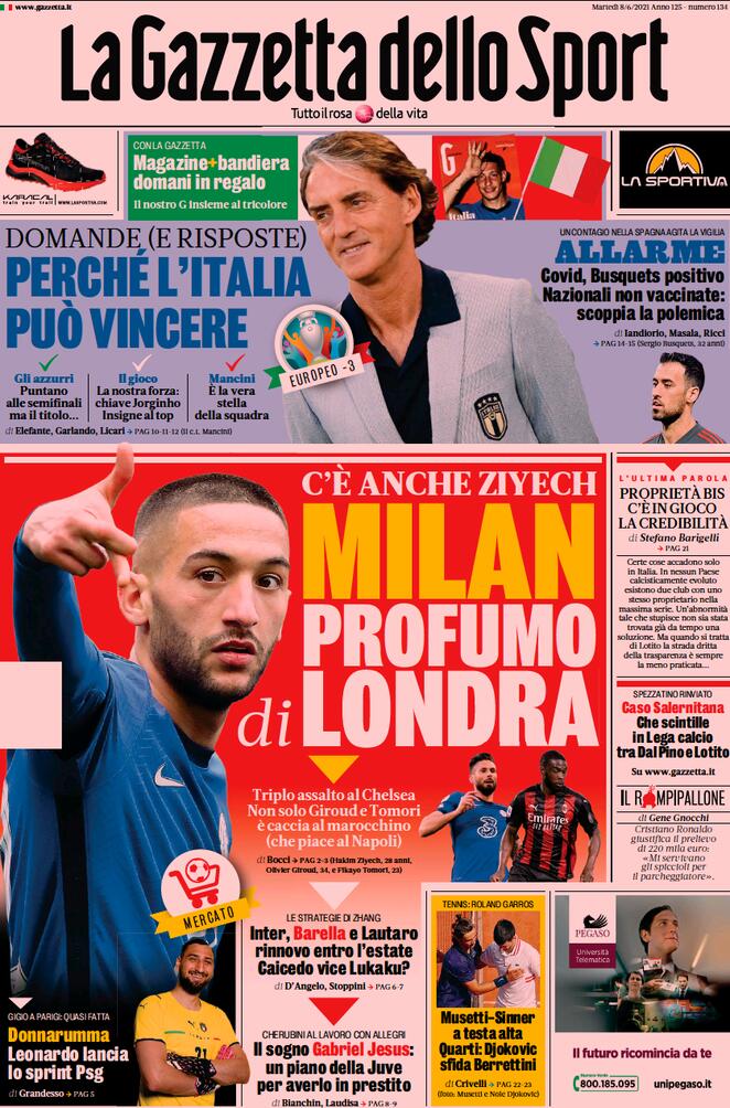 Rassegna stampa Juve: prime pagine quotidiani sportivi - 8 giugno 2021 44 gazzetta