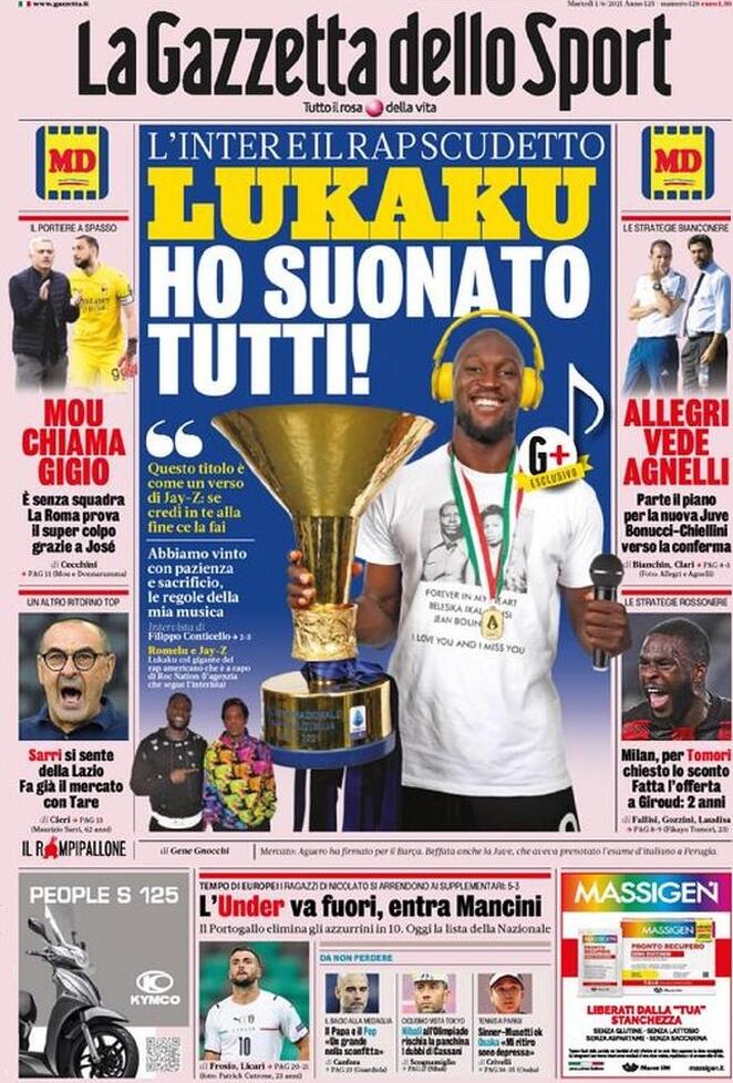 Rassegna stampa Juve: prime pagine quotidiani sportivi - 1 giugno 2021 44 gazzetta