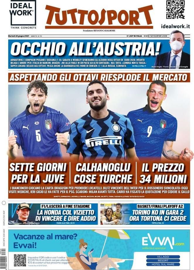Rassegna stampa Juve: prime pagine quotidiani sportivi - 22 giugno 2021 43 tuttosport 13
