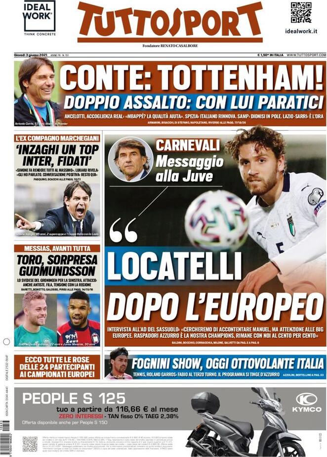 Rassegna stampa Juve: prime pagine quotidiani sportivi - 3 giugno 2021 45 tuttosport 2021 06 03 60b80d8691a67