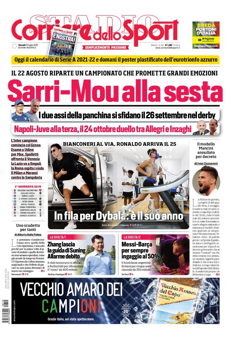 Rassegna stampa Juve: prime pagine quotidiani sportivi - 15 luglio 2021 44 E6T4l3mX0AAfcvU