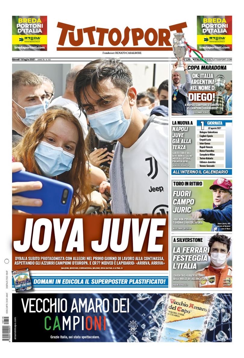 Rassegna stampa Juve: prime pagine quotidiani sportivi - 15 luglio 2021 45 E6T4ojcWQAEwSz4