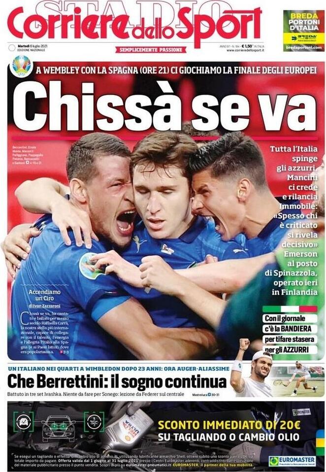 Rassegna stampa Juve: prime pagine quotidiani sportivi - 6 luglio 2021 45 corriere 1