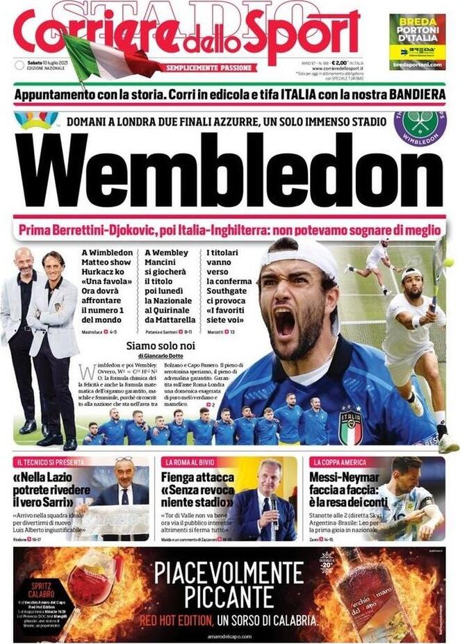 Rassegna stampa Juve: prime pagine quotidiani sportivi - 10 luglio 2021 45 corriere 3