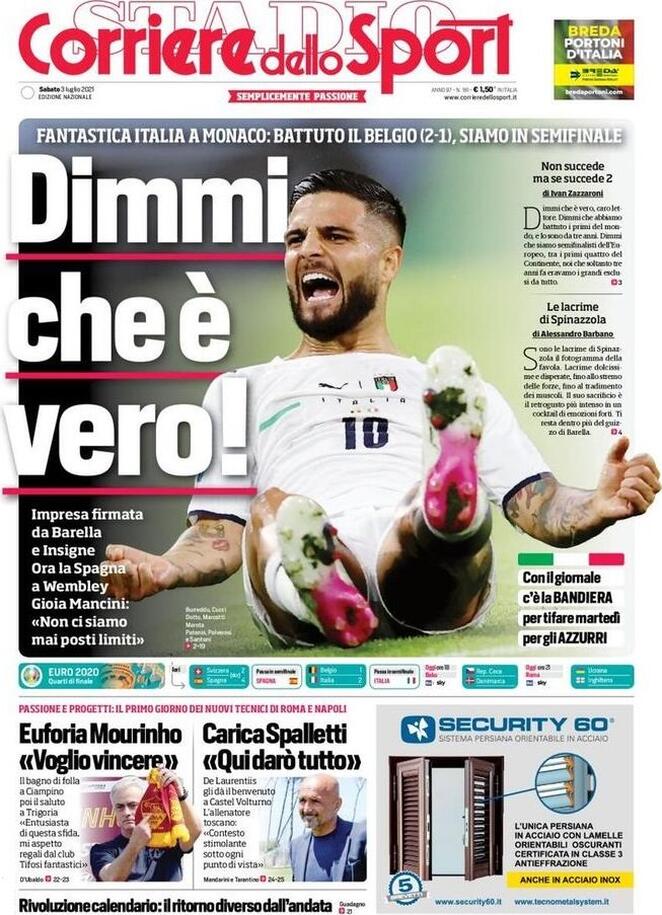 Rassegna stampa Juve: prime pagine quotidiani sportivi - 3 luglio 2021 45 corriere