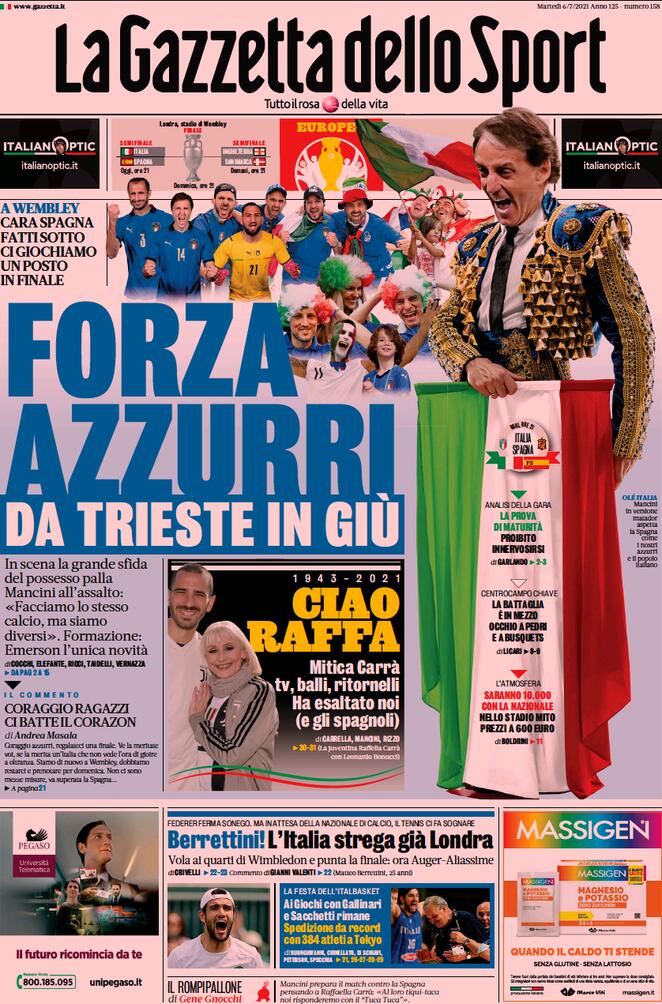 Rassegna stampa Juve: prime pagine quotidiani sportivi - 6 luglio 2021 44 gazzetta 1