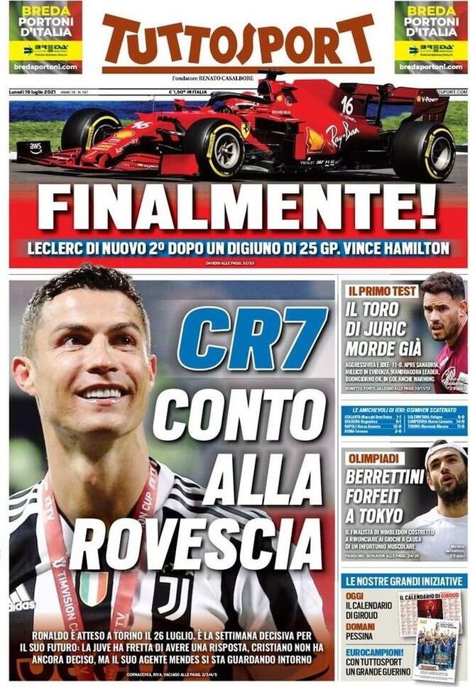 Rassegna stampa Juve: prime pagine quotidiani sportivi - 19 luglio 2021 43 tuttosport 2021 07 19 60f4fcde6c85d