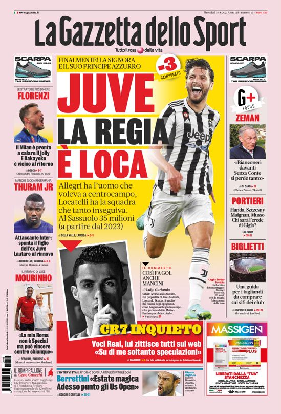 Rassegna stampa Juve: prime pagine quotidiani sportivi - 18 agosto 2021 43 E9DFRb5WUAEJFen