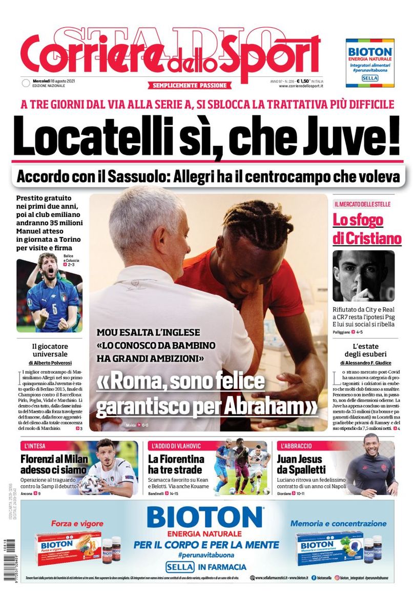Rassegna stampa Juve: prime pagine quotidiani sportivi - 18 agosto 2021 44 E9DFSOKXMAMGN1Y
