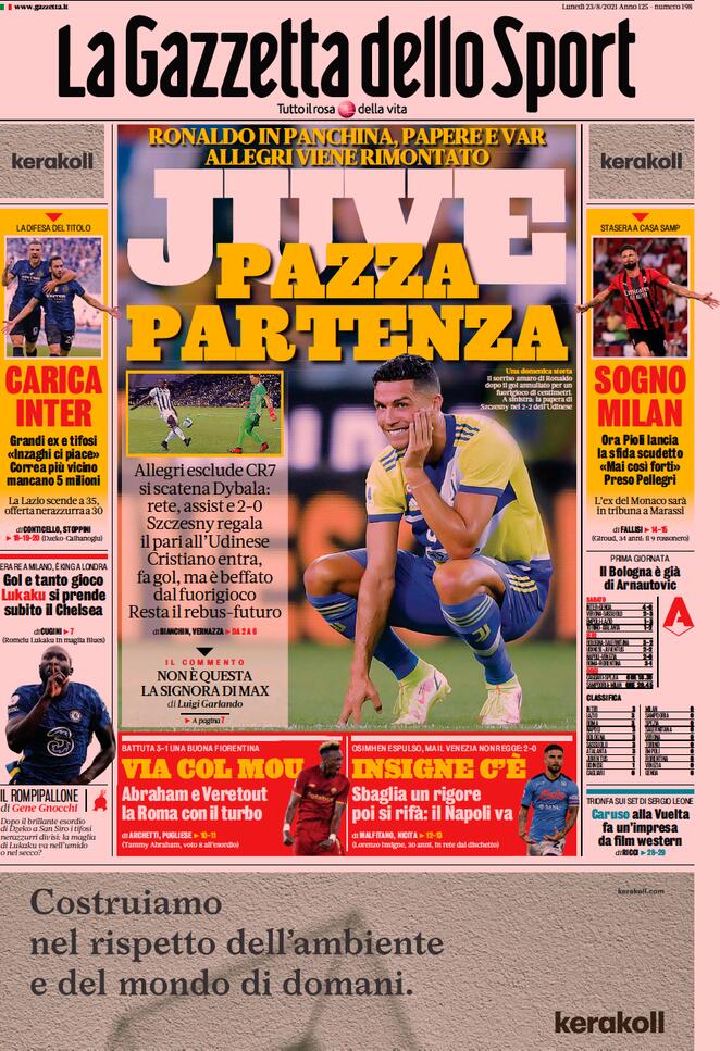 Rassegna stampa Juve: prime pagine quotidiani sportivi - 23 agosto 2021 44 IMG 20210823 WA0002