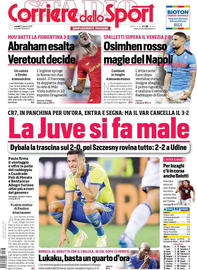 Rassegna stampa Juve: prime pagine quotidiani sportivi - 23 agosto 2021 45 IMG 20210823 WA0004