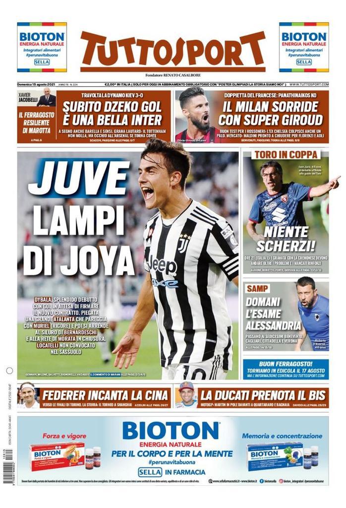 Rassegna stampa Juve: prime pagine quotidiani sportivi - 15 agosto 2021 45 WhatsApp Image 2021 08 15 at 07.09.31